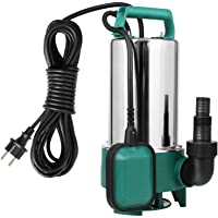 FIXKIT Bomba de Aguas Sucias Bomba Sumergible de agua 1100W，20000L-H Máximo，35 mm Tamaño Máximo de Partícula de Entrada…